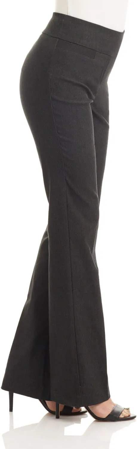 Rekucci Womens Ease into Comfort Stretchy Business Casual Bootcut Pull-On Everyday Office Pant in Regular/Tall/Petite Sizes