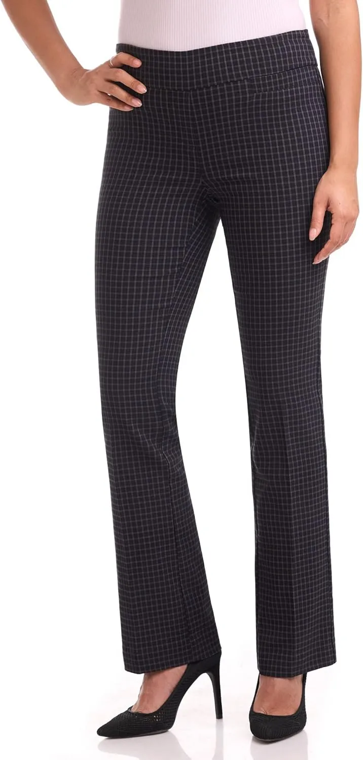 Rekucci Womens Ease into Comfort Stretchy Business Casual Bootcut Pull-On Everyday Office Pant in Regular/Tall/Petite Sizes