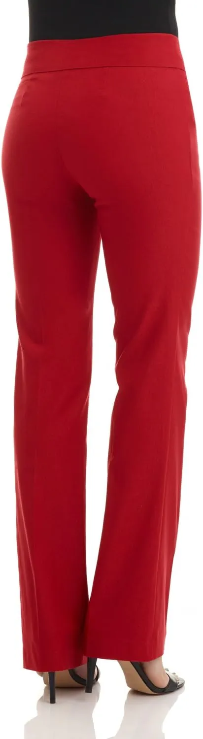 Rekucci Womens Ease into Comfort Stretchy Business Casual Bootcut Pull-On Everyday Office Pant in Regular/Tall/Petite Sizes