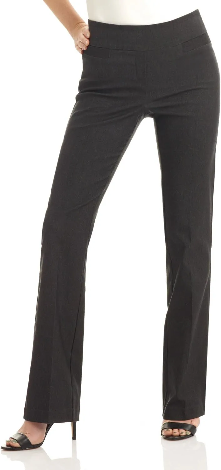 Rekucci Womens Ease into Comfort Stretchy Business Casual Bootcut Pull-On Everyday Office Pant in Regular/Tall/Petite Sizes