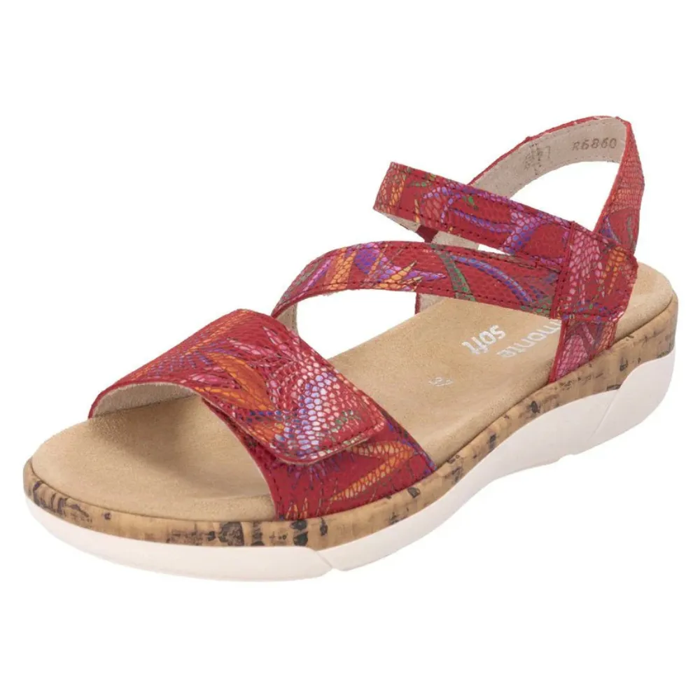 Remonte Jocelyn 60 Red Multi Leather Sandal (Women's)
