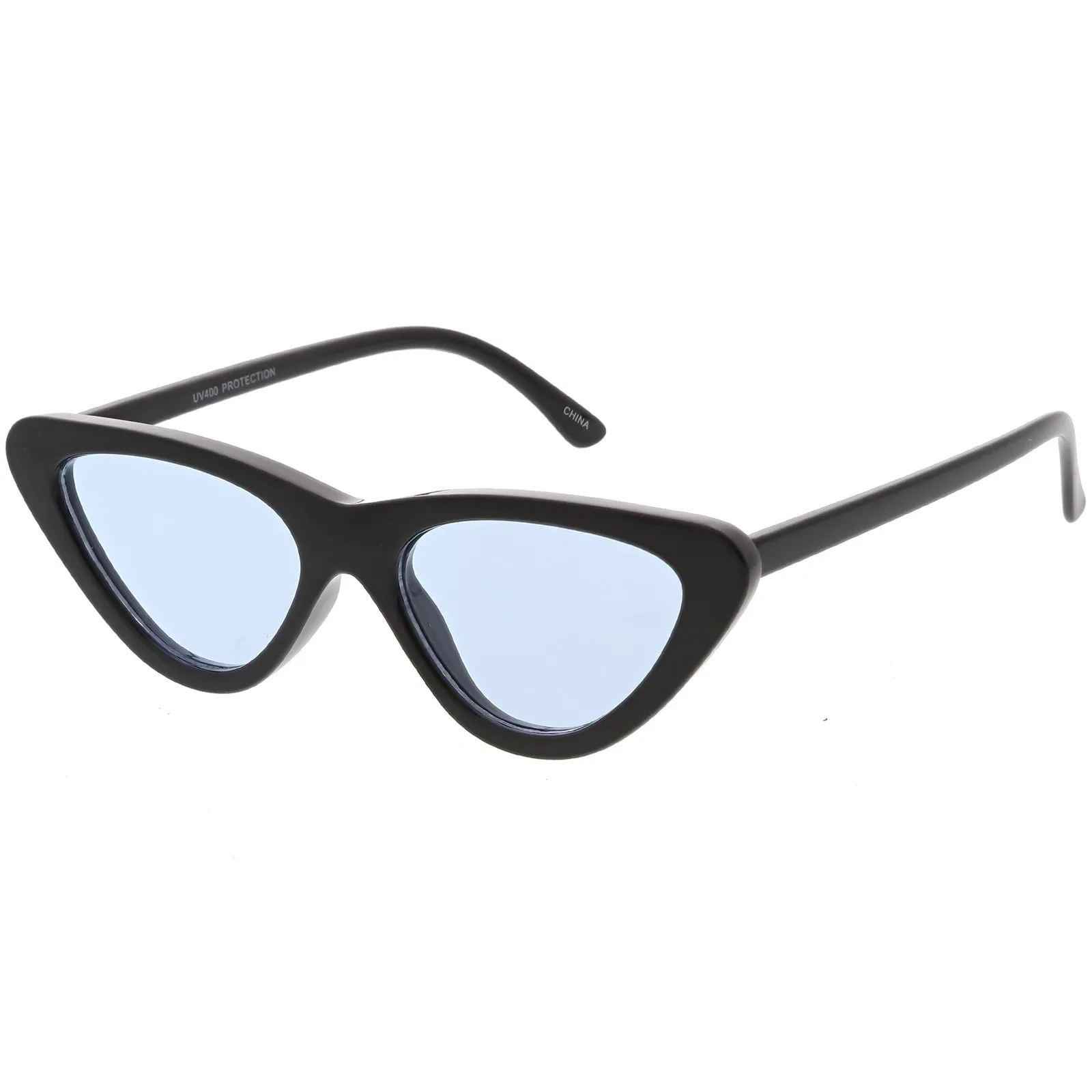 Retro 1990's Narrow Color Tone Flat Lens Cat Eye Sunglasses C522
