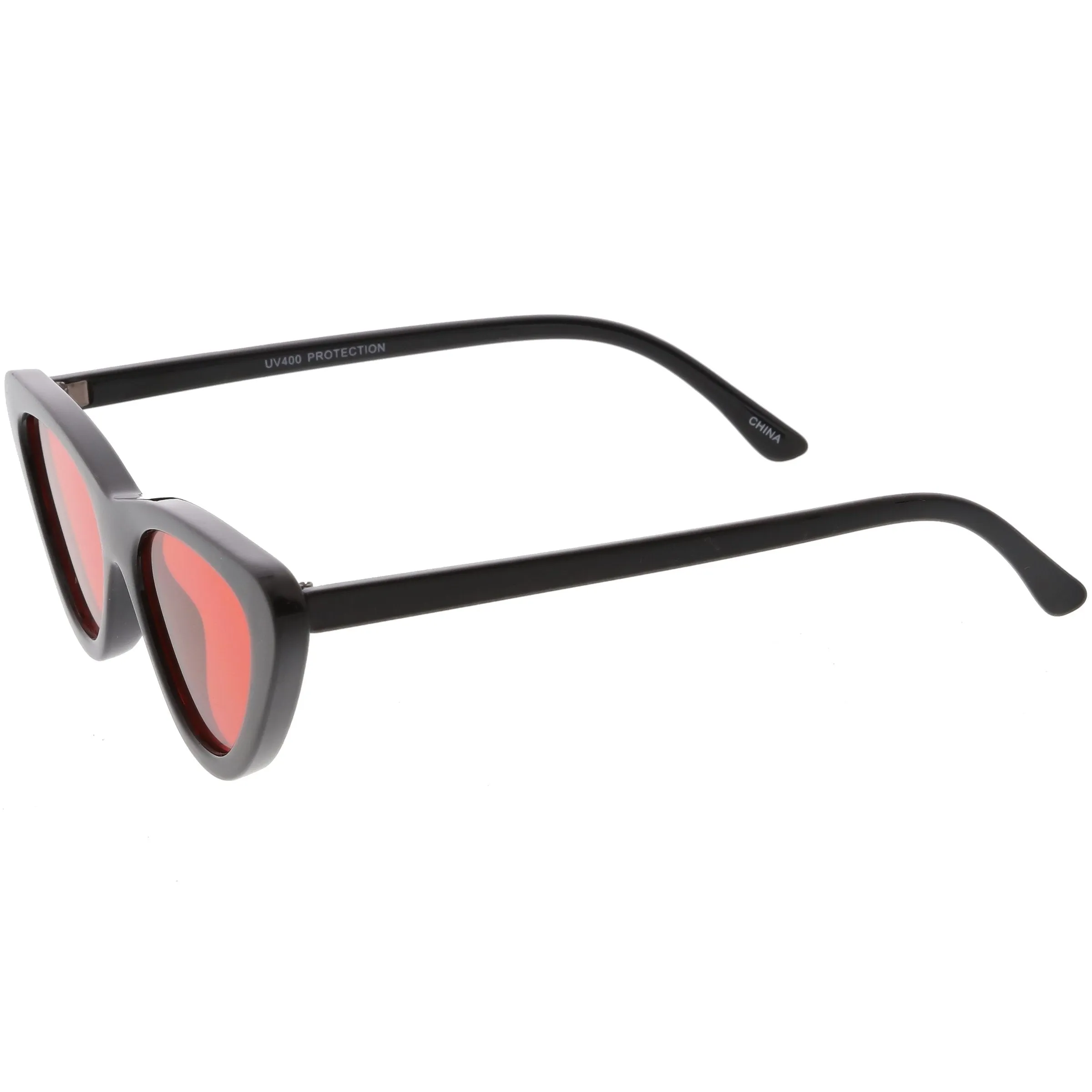 Retro 1990's Narrow Color Tone Flat Lens Cat Eye Sunglasses C522