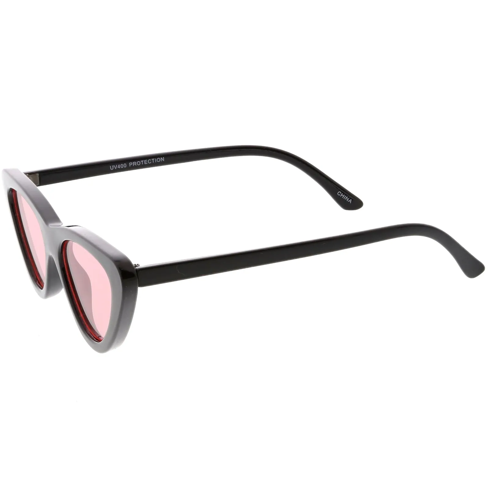 Retro 1990's Narrow Color Tone Flat Lens Cat Eye Sunglasses C522