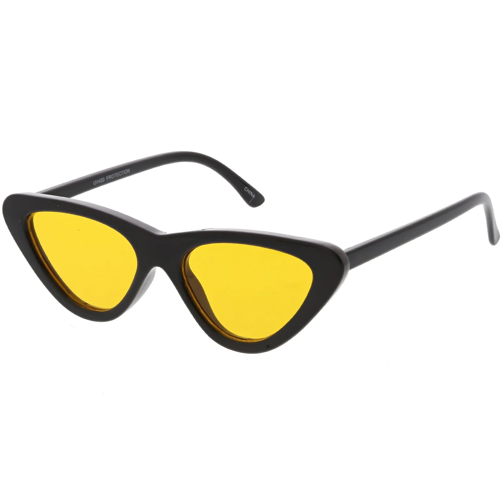 Retro 1990's Narrow Color Tone Flat Lens Cat Eye Sunglasses C522