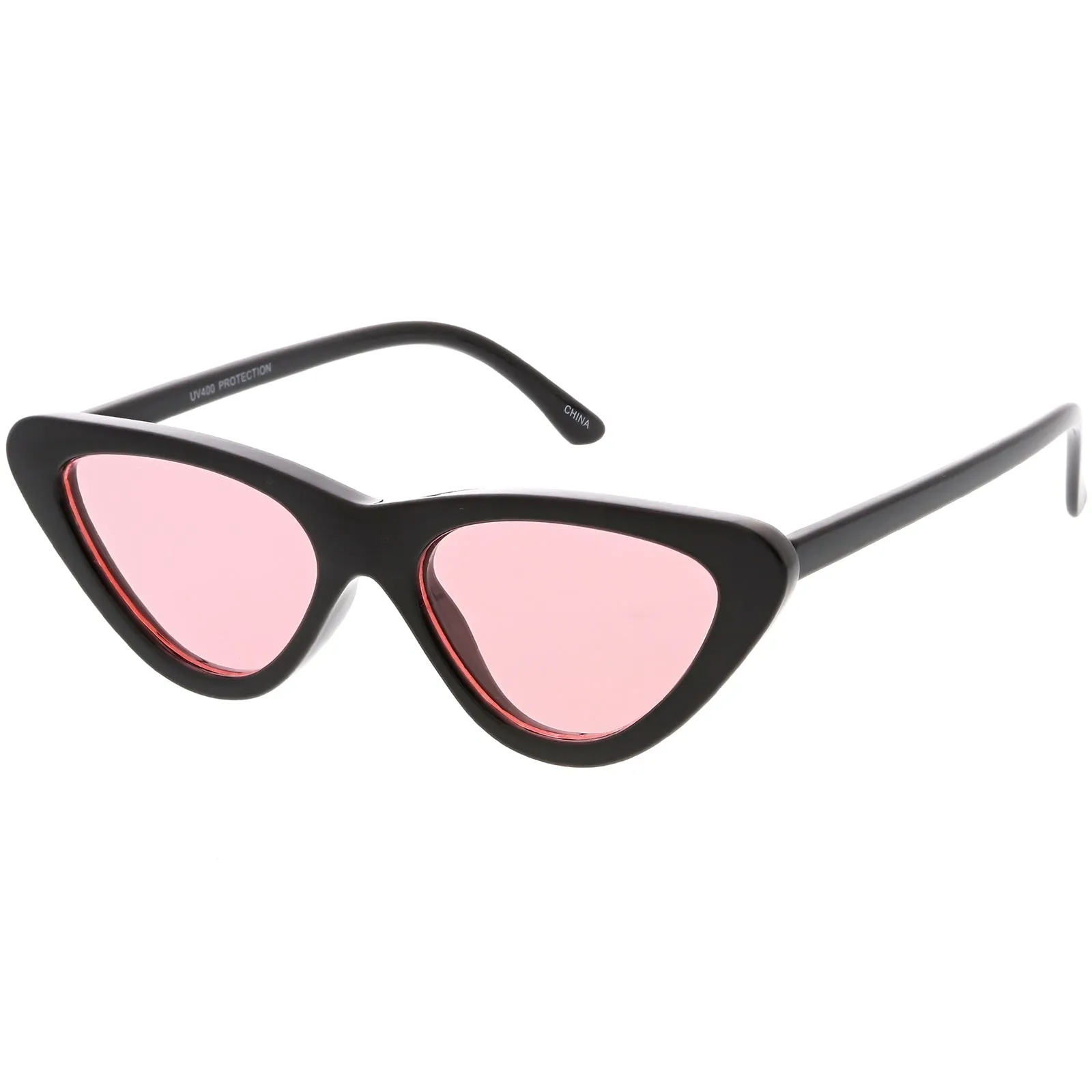 Retro 1990's Narrow Color Tone Flat Lens Cat Eye Sunglasses C522