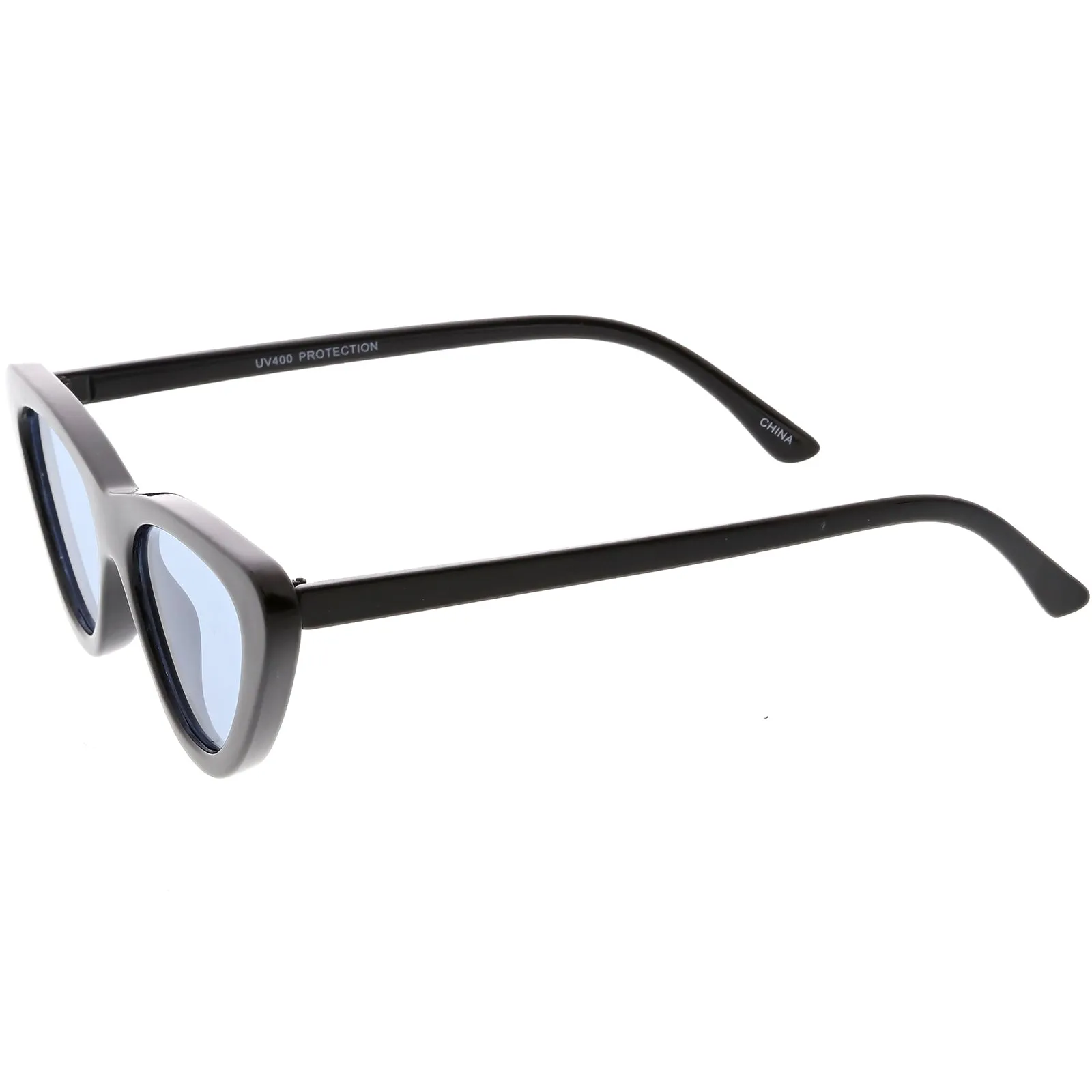 Retro 1990's Narrow Color Tone Flat Lens Cat Eye Sunglasses C522