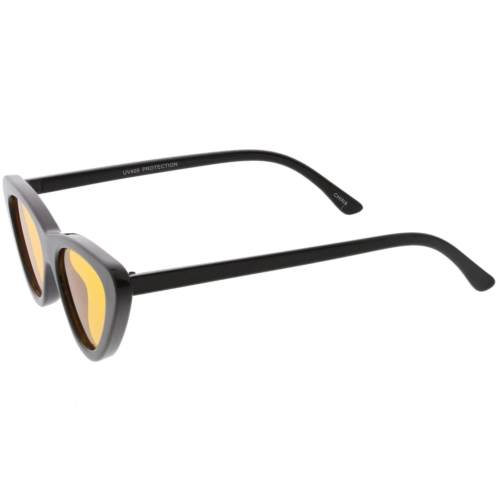 Retro 1990's Narrow Color Tone Flat Lens Cat Eye Sunglasses C522