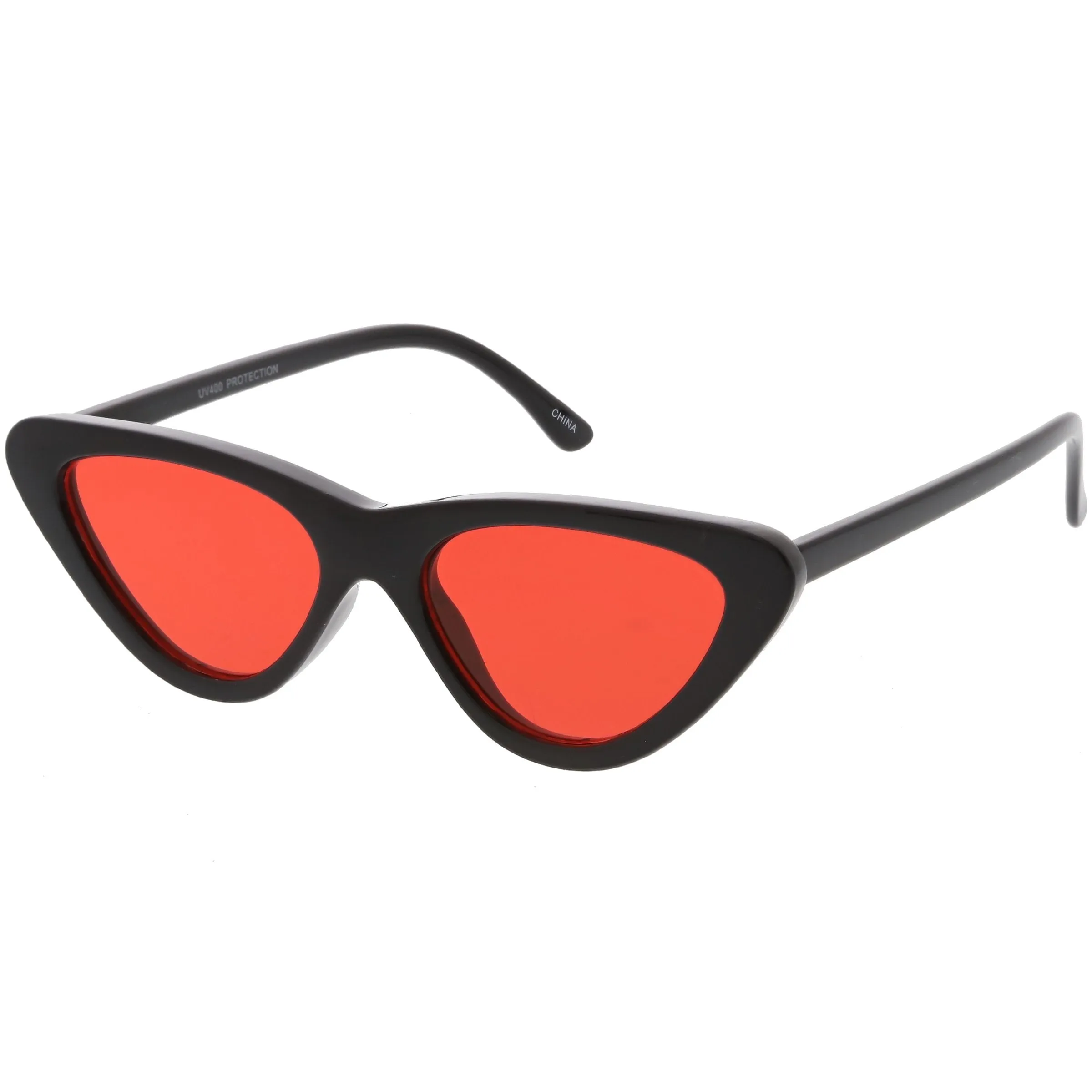 Retro 1990's Narrow Color Tone Flat Lens Cat Eye Sunglasses C522