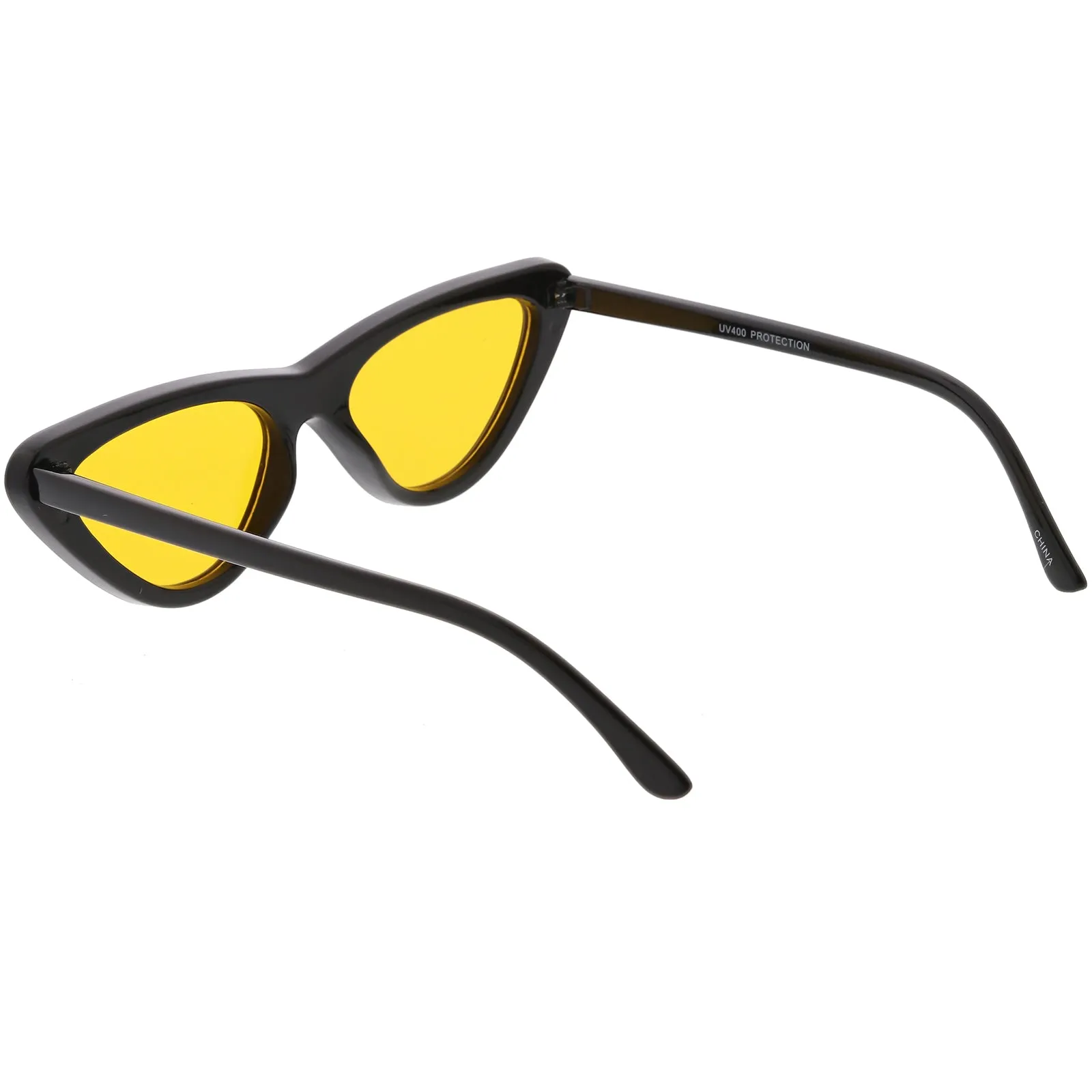 Retro 1990's Narrow Color Tone Flat Lens Cat Eye Sunglasses C522
