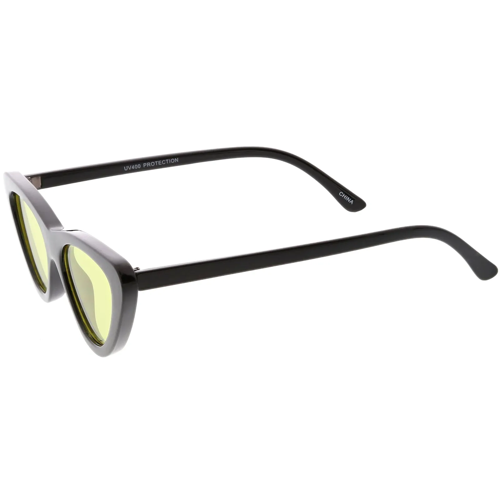 Retro 1990's Narrow Color Tone Flat Lens Cat Eye Sunglasses C522