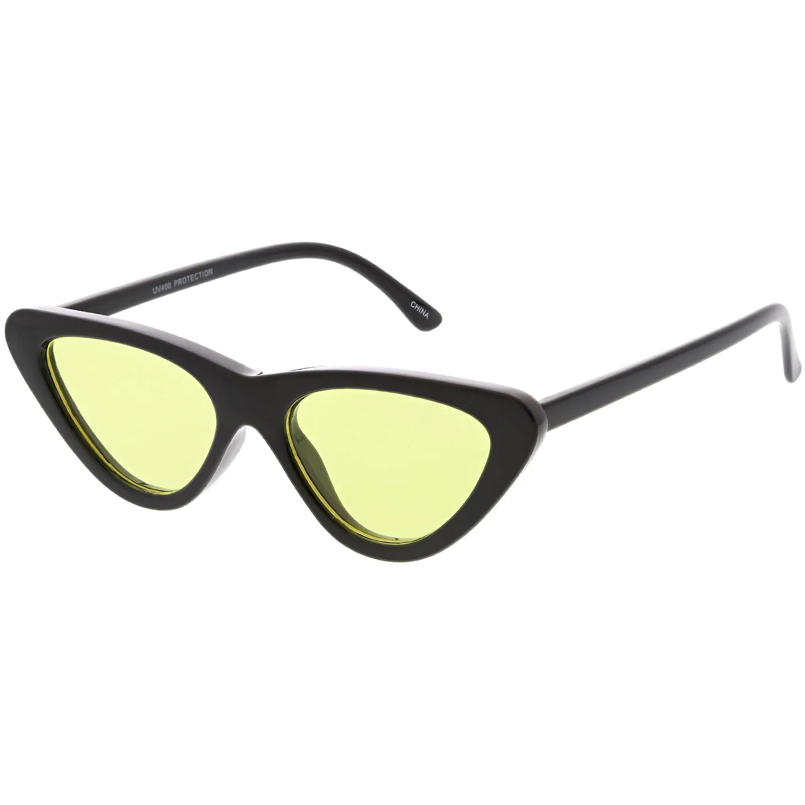 Retro 1990's Narrow Color Tone Flat Lens Cat Eye Sunglasses C522