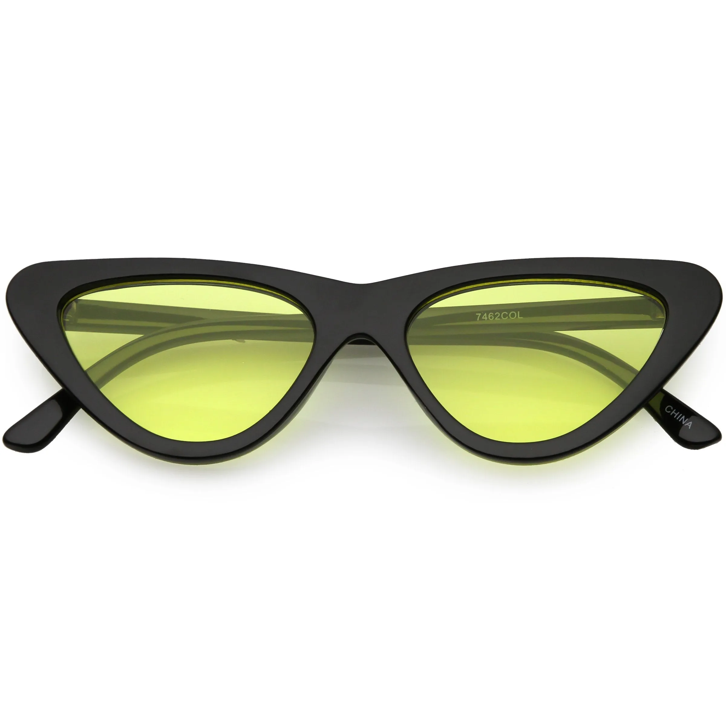 Retro 1990's Narrow Color Tone Flat Lens Cat Eye Sunglasses C522
