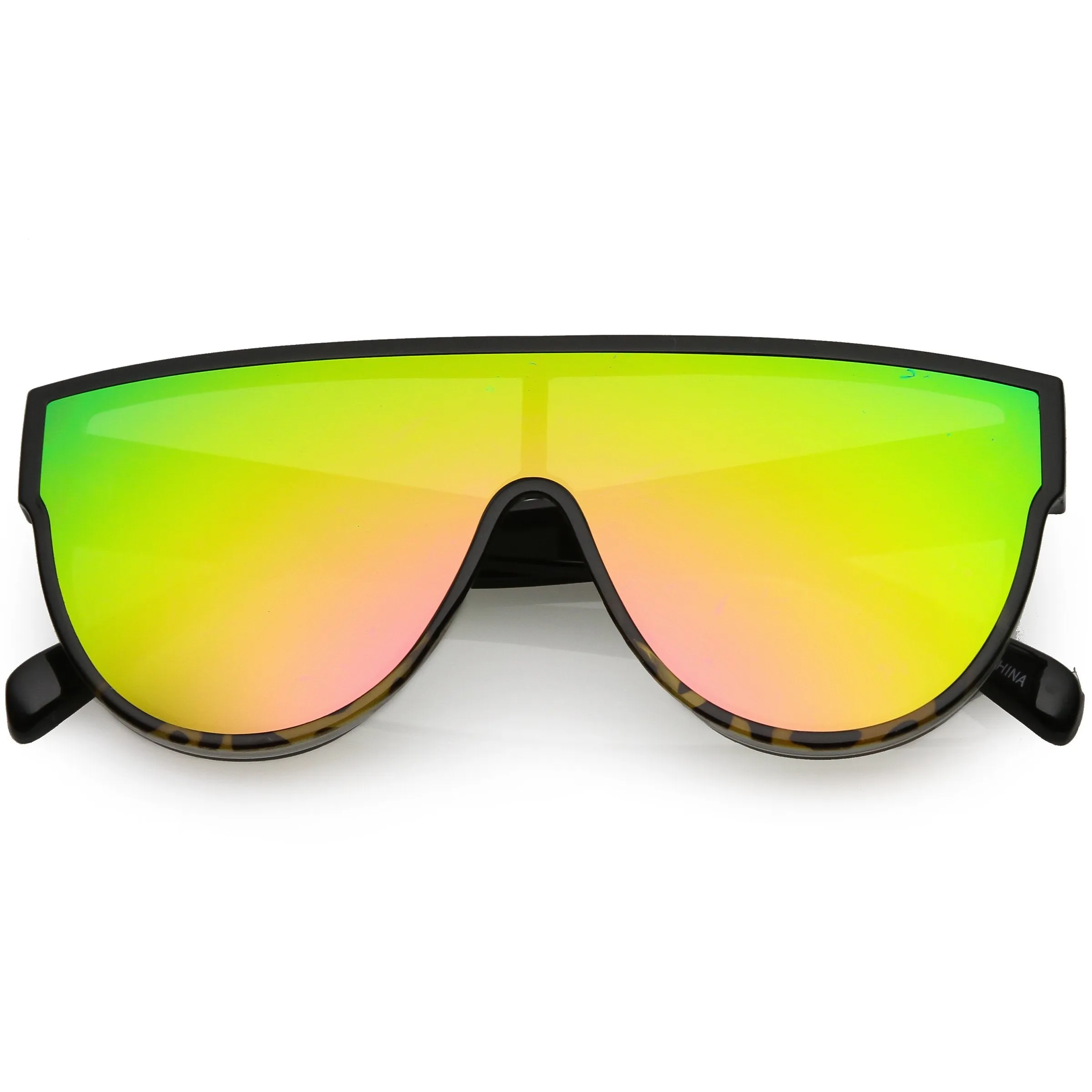 Retro Modern Infinity Mirrored Flat Lens Shield Sunglasses C558