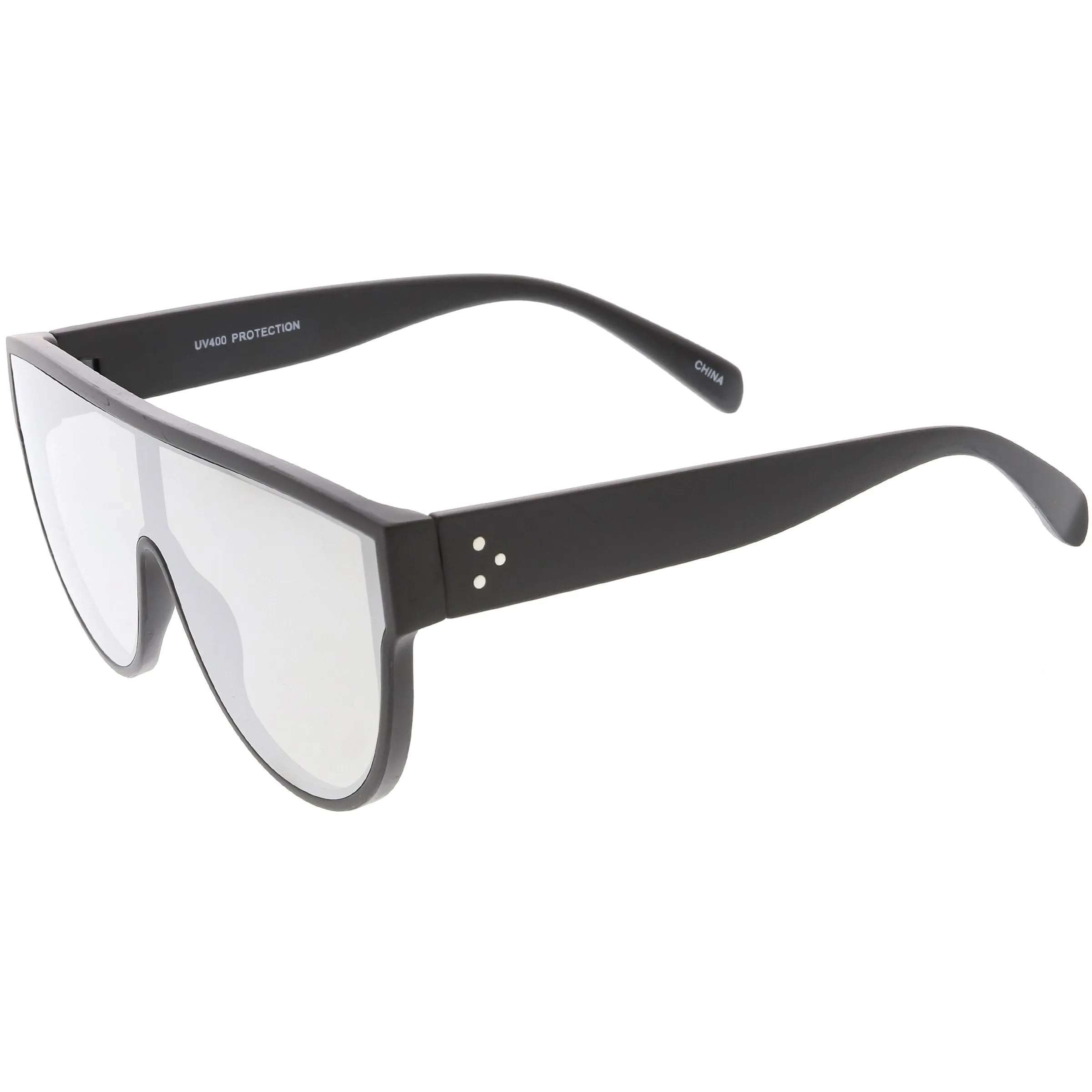 Retro Modern Infinity Mirrored Flat Lens Shield Sunglasses C558