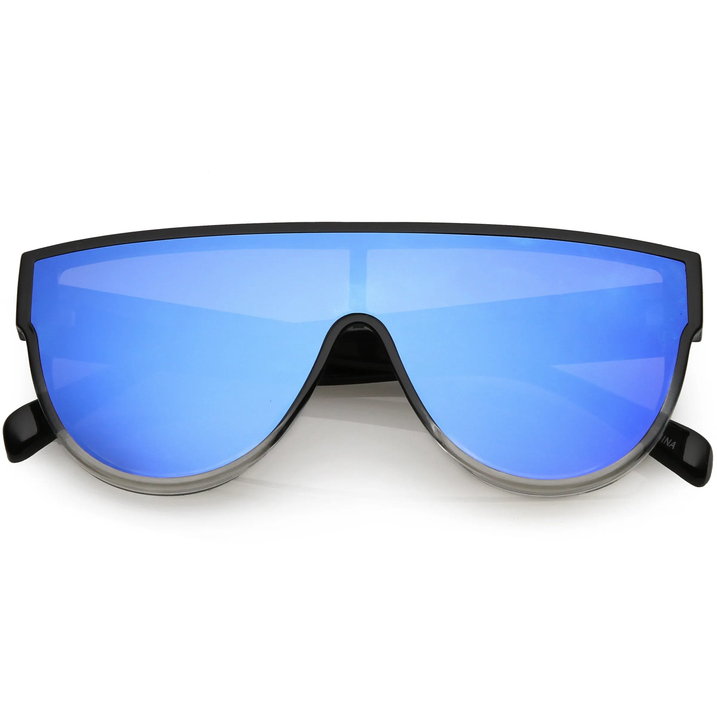Retro Modern Infinity Mirrored Flat Lens Shield Sunglasses C558