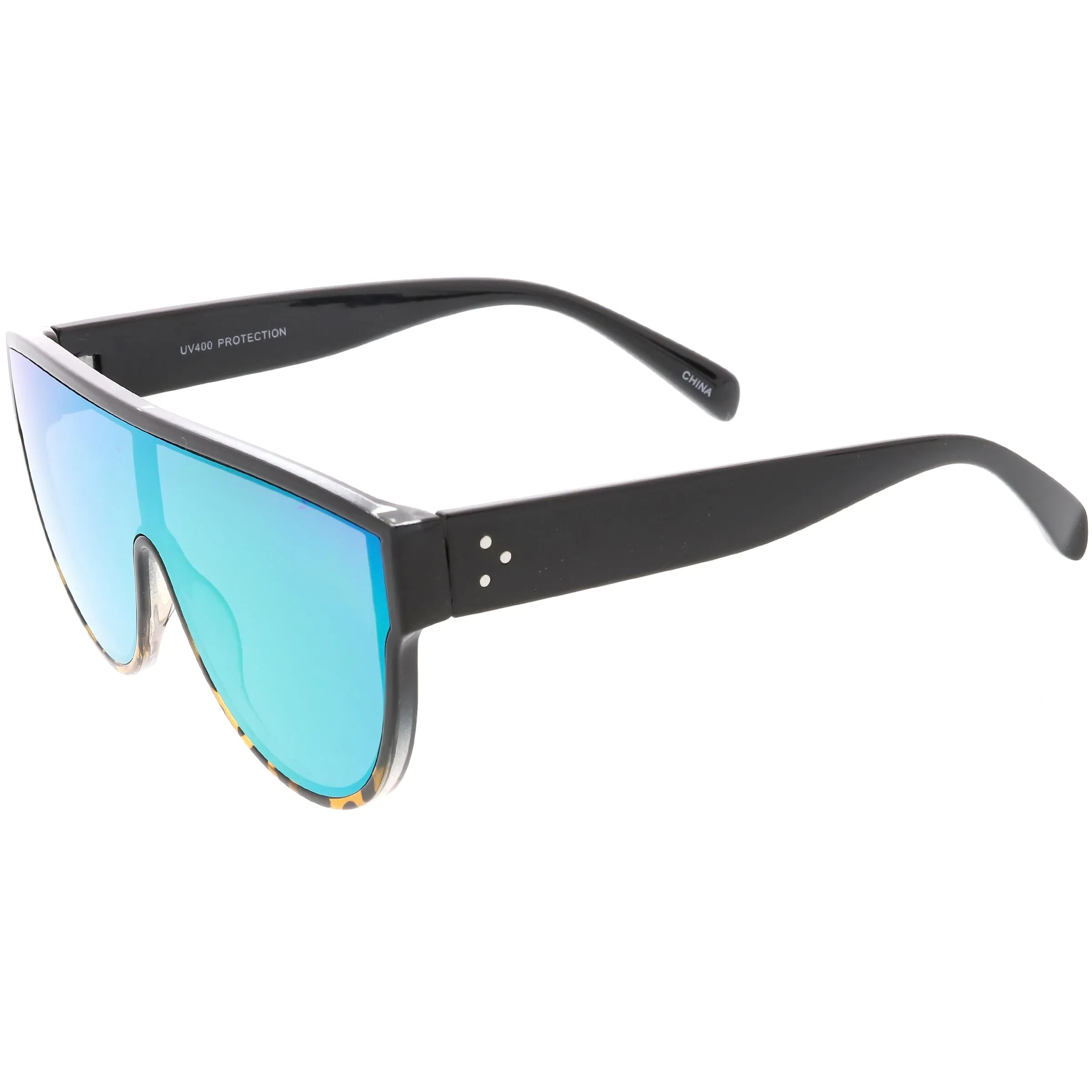 Retro Modern Infinity Mirrored Flat Lens Shield Sunglasses C558