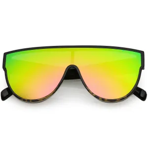 Retro Modern Infinity Mirrored Flat Lens Shield Sunglasses C558