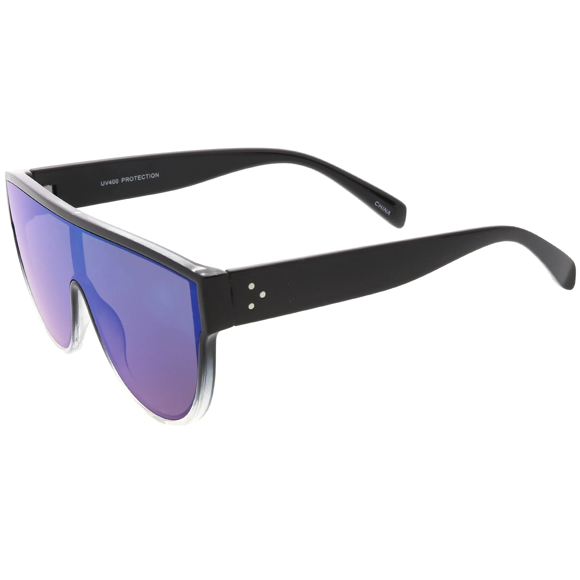 Retro Modern Infinity Mirrored Flat Lens Shield Sunglasses C558