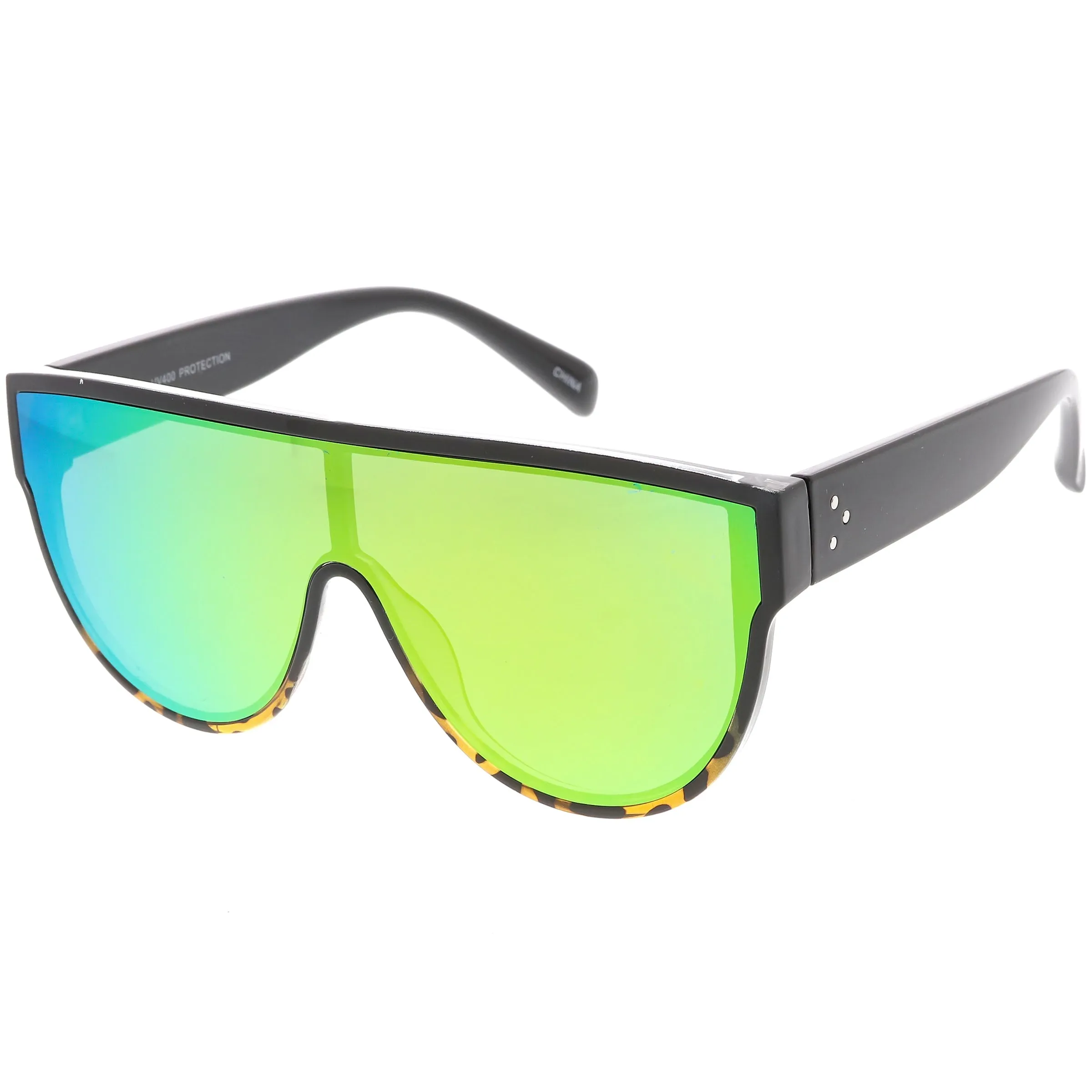 Retro Modern Infinity Mirrored Flat Lens Shield Sunglasses C558