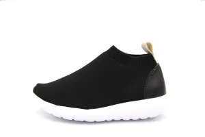 Ruby  Black FlyKnit Sneaker White Sole 221