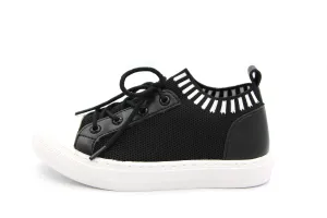 Ruby  Black White Sock Shoe With Fake Lace 222