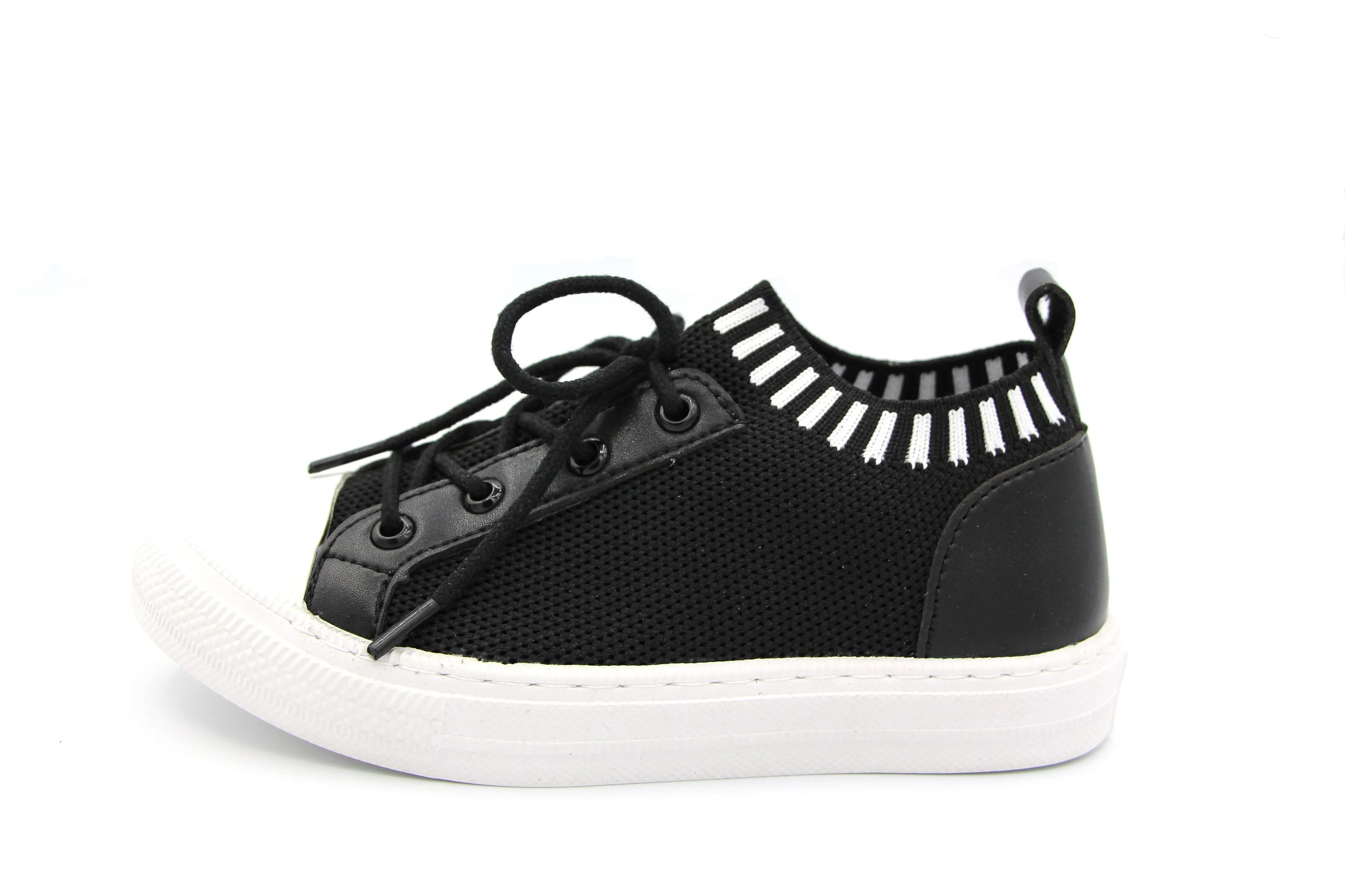 Ruby  Black White Sock Shoe With Fake Lace 222