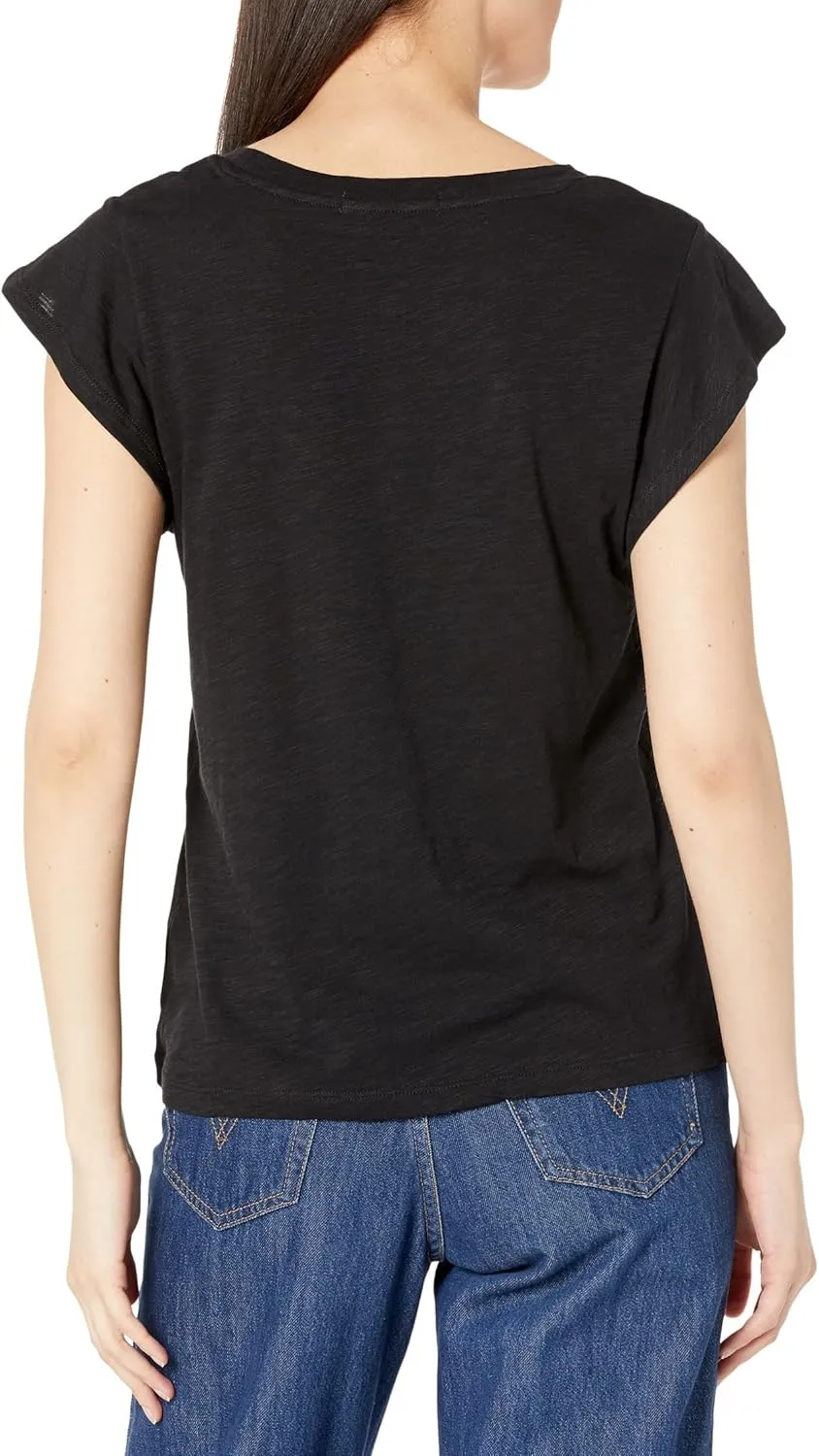 Sanctuary West Side Tee - Top for Women - Crew Neckline - Straight Hemline - Relaxed Fit - Flutter Sleeves