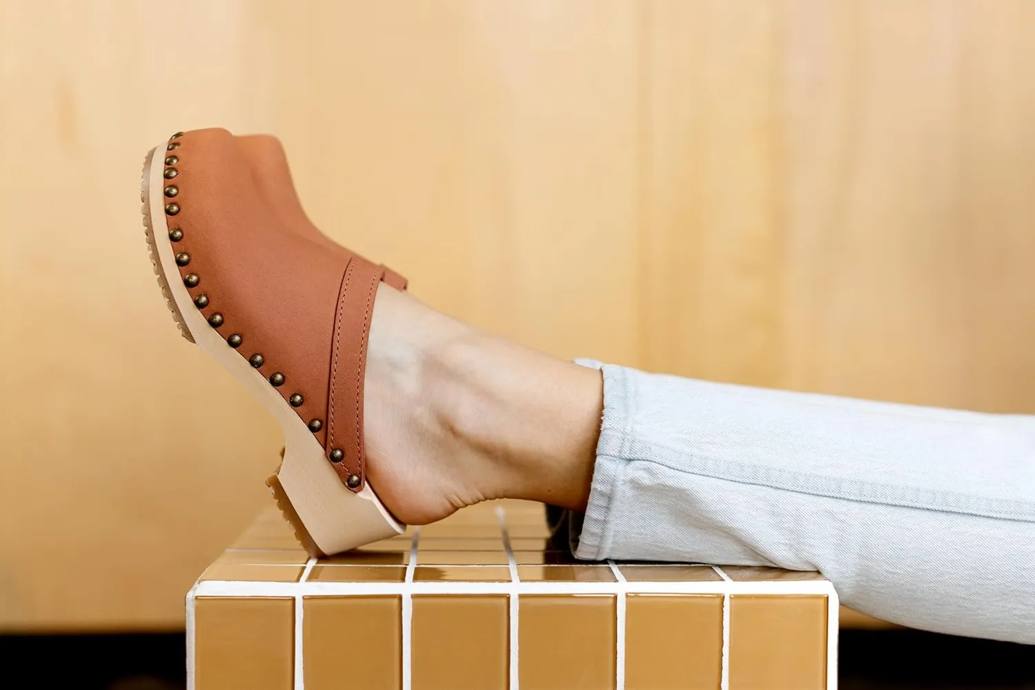 Sandgrens Handmade Swedish Wood Clogs for Women, Low Heel Mule | Athens