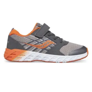 Saucony Little Boy's Wind 2.0 A/C Velcro Sneaker Grey / Orange