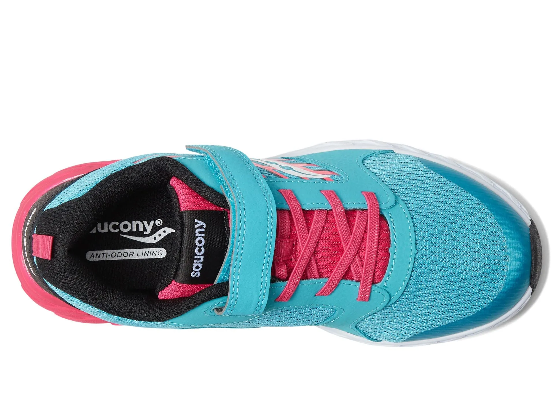 Saucony Wind Alternative Closure 2.0 Running Shoe, Turq/Pink/Black, 1.5 US Unisex Big Kid