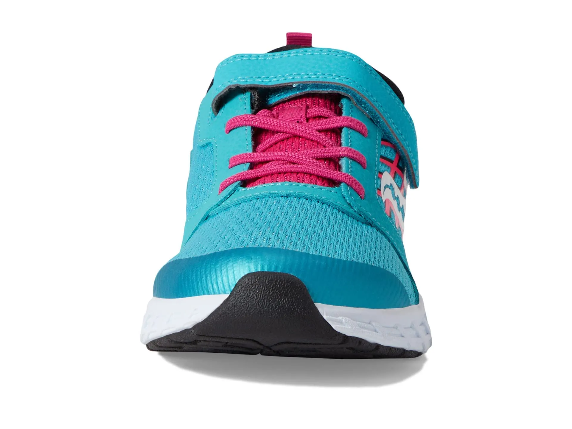 Saucony Wind Alternative Closure 2.0 Running Shoe, Turq/Pink/Black, 1.5 US Unisex Big Kid