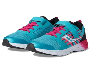 Saucony Wind Alternative Closure 2.0 Running Shoe, Turq/Pink/Black, 1.5 US Unisex Big Kid