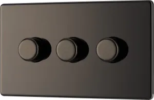 Screwless Flatplate Triple Led Dimmer Switch, 2-Way Push On/Off