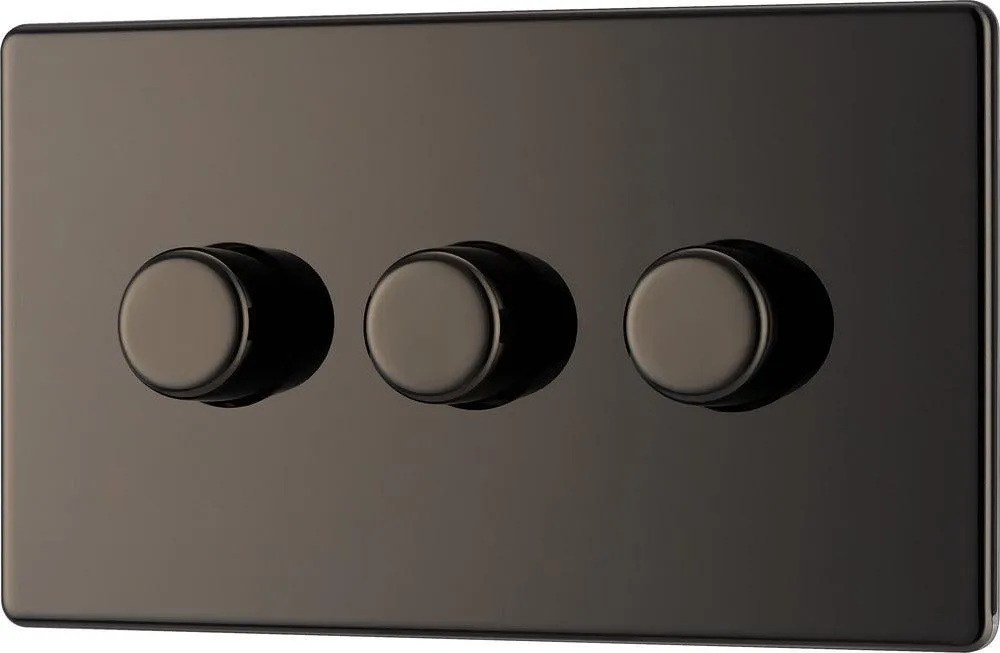 Screwless Flatplate Triple Led Dimmer Switch, 2-Way Push On/Off