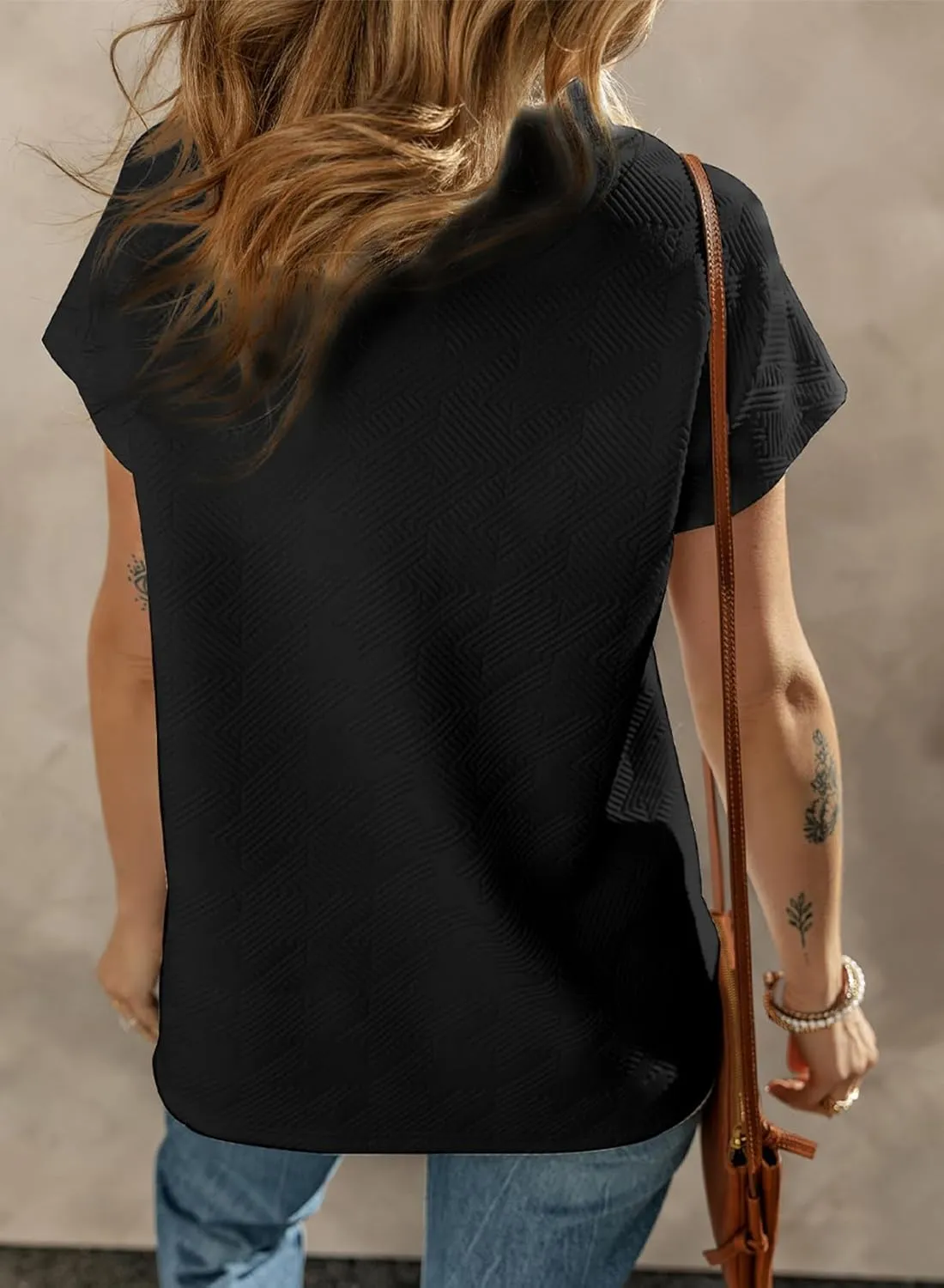 SHEWIN Women's Polo Shirts Casual Collared V Neck Short Sleeve T Shirt Tunic Tops Loose Fit