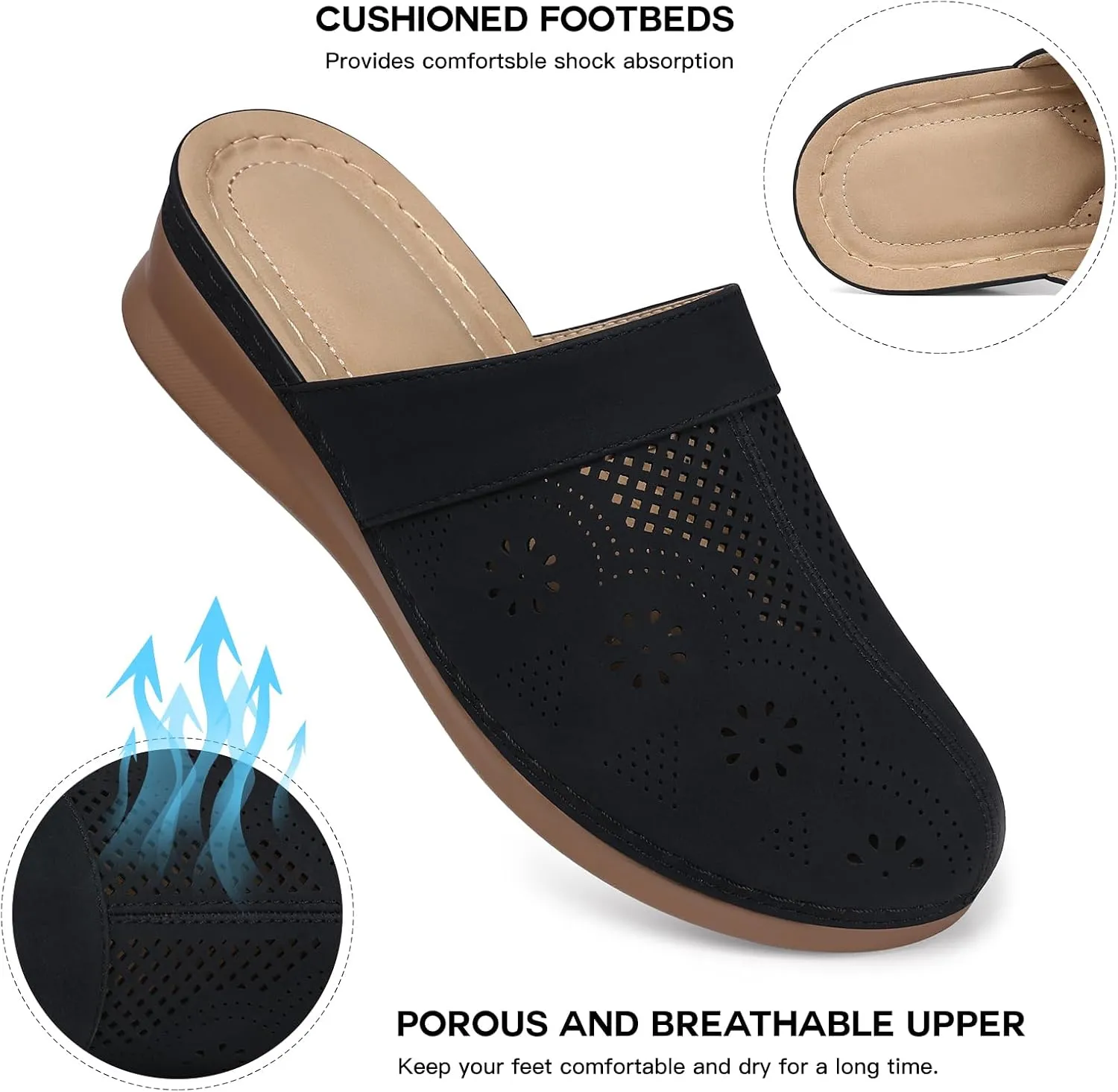 SHIBEVER Clogs for Women Mules Slip-on: Closed Toe Clog - Summer Comfortable Mule