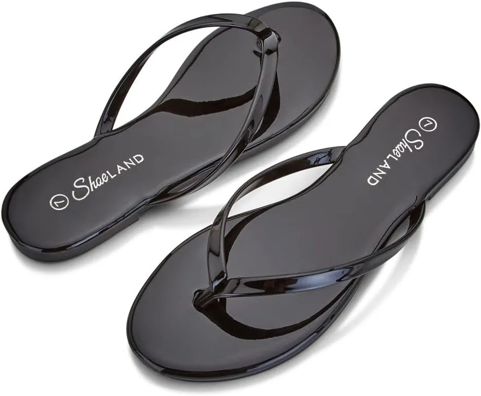 Shoe Land Flip Flops for Women 2025 - Memory Foam Slides & Flat Sandals | Ultra-Comfortable Thong Lightweight Summer Shoes for Beach, Pool & Dressy Outfits