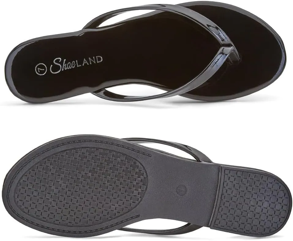 Shoe Land Flip Flops for Women 2025 - Memory Foam Slides & Flat Sandals | Ultra-Comfortable Thong Lightweight Summer Shoes for Beach, Pool & Dressy Outfits