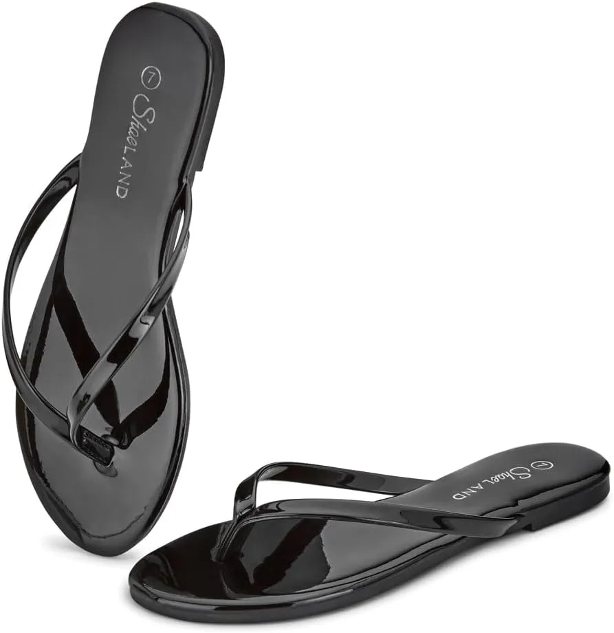 Shoe Land Flip Flops for Women 2025 - Memory Foam Slides & Flat Sandals | Ultra-Comfortable Thong Lightweight Summer Shoes for Beach, Pool & Dressy Outfits