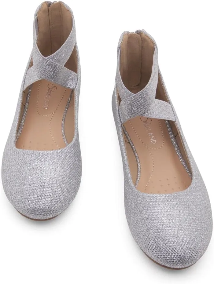 Shoe Land Women's Flats – Dressy & Casual Almond Toe Flat Shoes with Elastic Ankle Strap, Comfortable Slip-On Ballet Flats for Work, Office & Special Occasions