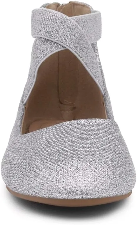 Shoe Land Women's Flats – Dressy & Casual Almond Toe Flat Shoes with Elastic Ankle Strap, Comfortable Slip-On Ballet Flats for Work, Office & Special Occasions