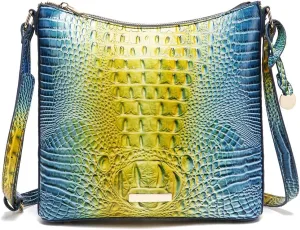 Shoulder Crocodile Flat Handbags for Women trendy Ladies Shoulder Bag Embossed Pattern Leather Crossbody Purse