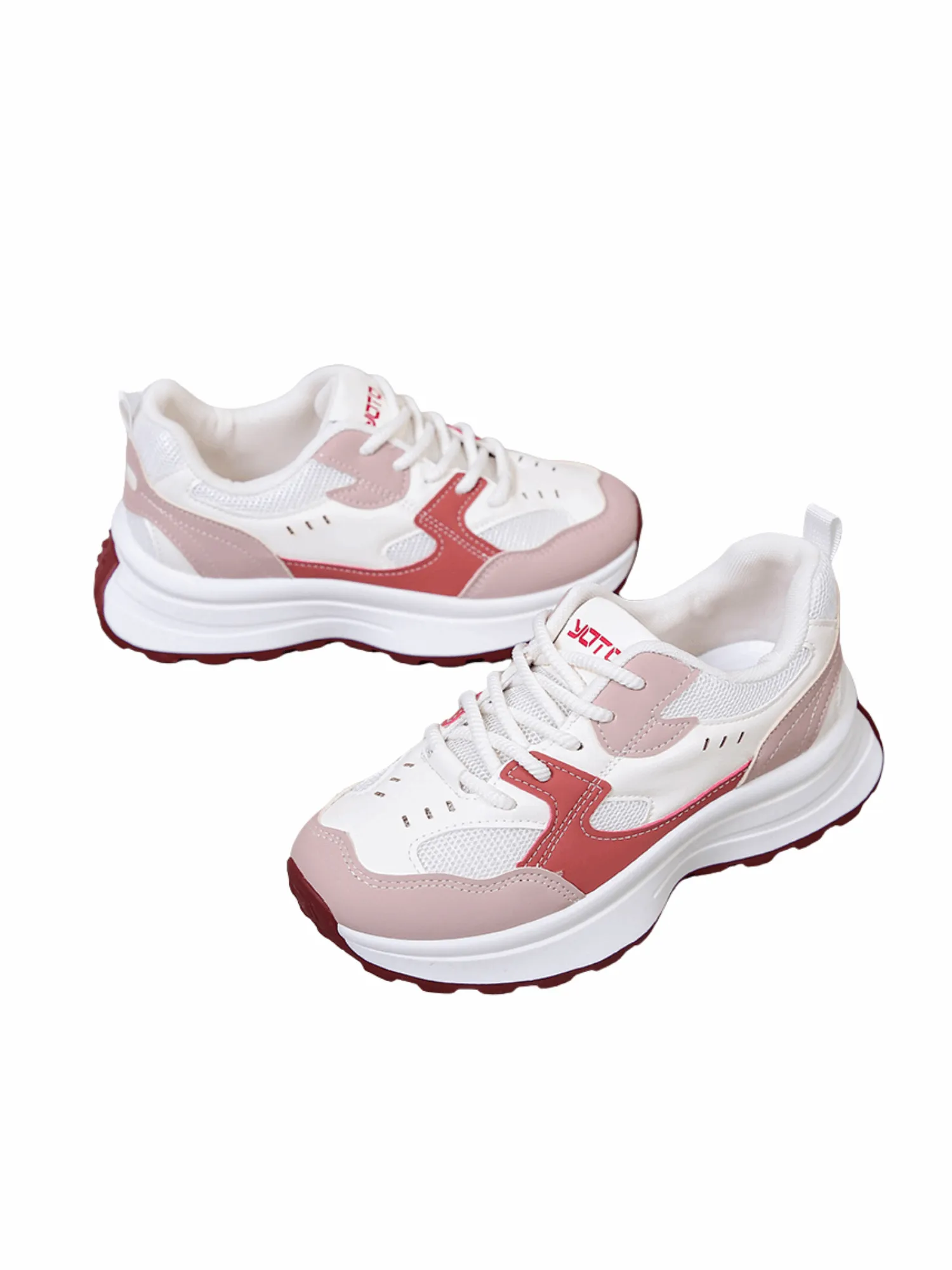 Simple Gear Lace-up Sneakers-Beige
