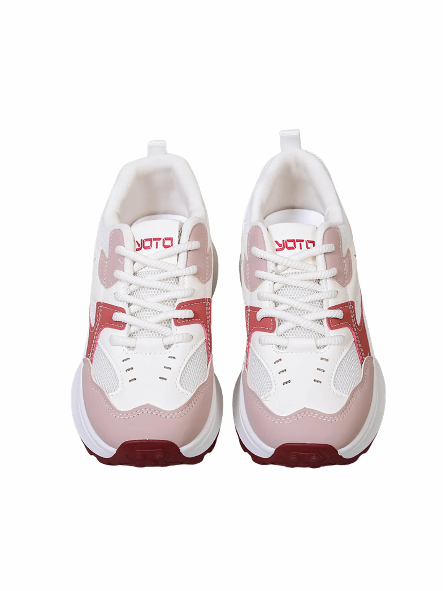 Simple Gear Lace-up Sneakers-Beige