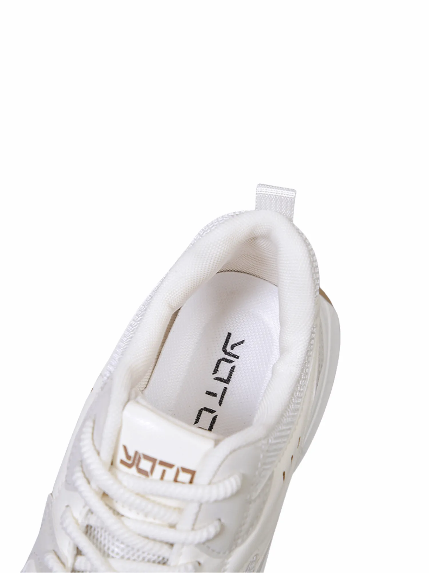 Simple Gear Lace-up Sneakers-Beige