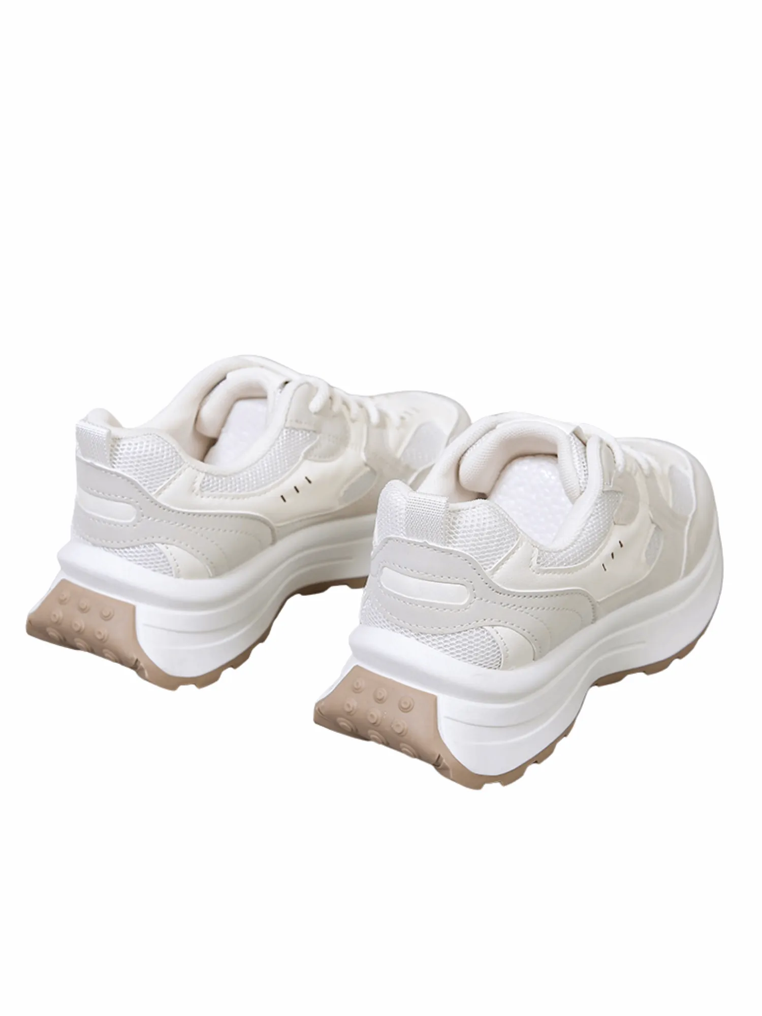 Simple Gear Lace-up Sneakers-Yellow