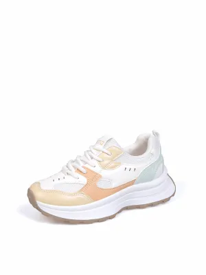 Simple Gear Lace-up Sneakers-Yellow