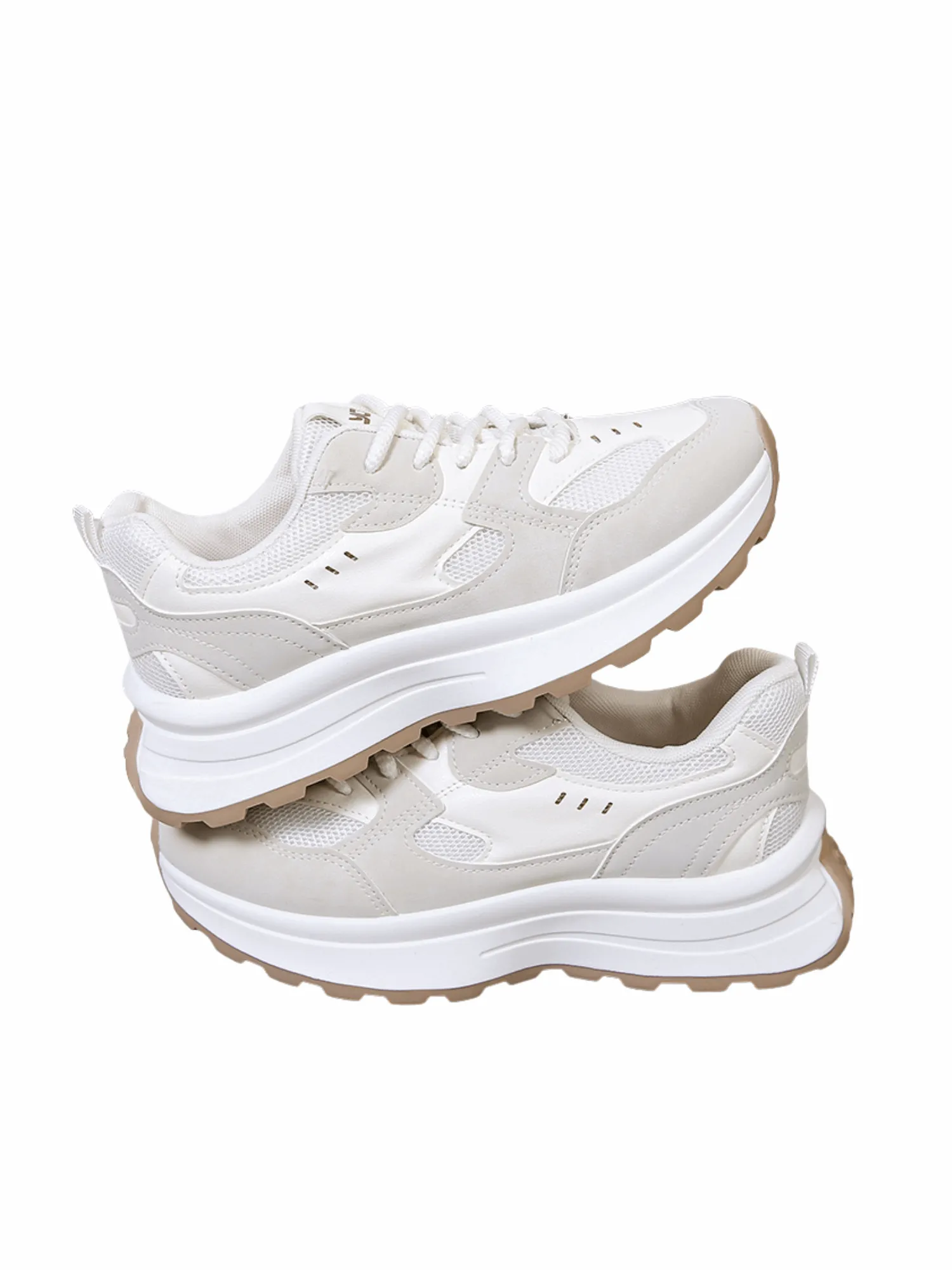 Simple Gear Lace-up Sneakers-Yellow