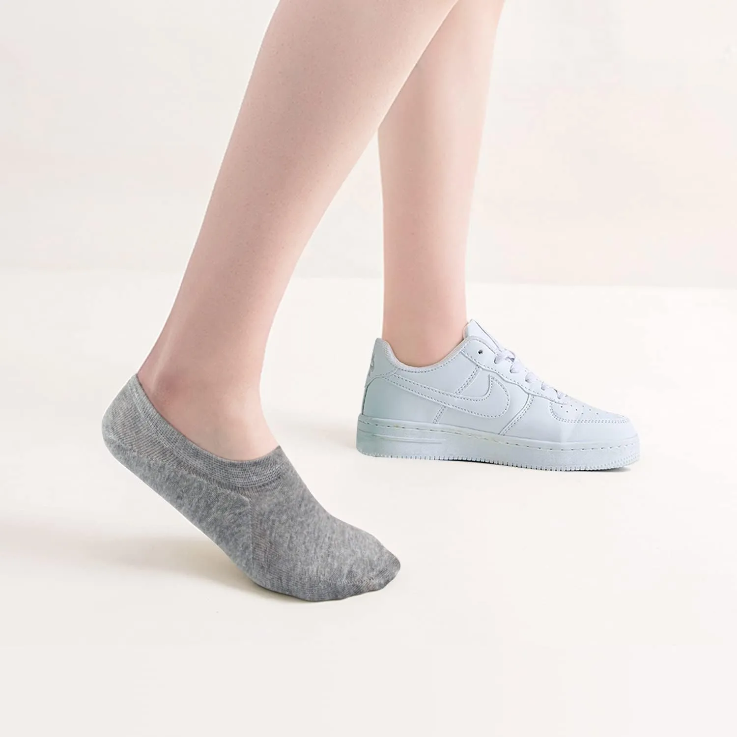SIXDAYSOX Womens No Show Socks - 4-8 Pairs, Low Cut, Non-Slip, Invisible Cotton Liner